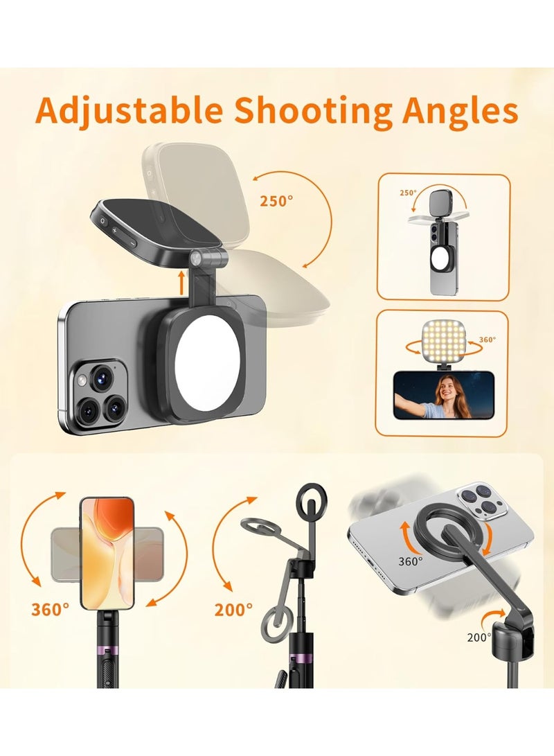 تونوف حامل هاتف ثلاثي القوائم مع ريموت وحامل للهاتف، حامل ثلاثي القوائم للسفر/تسجيل الفيديو، حامل هاتف ذكي طويل متوافق مع كاميرا الويب - Image 3